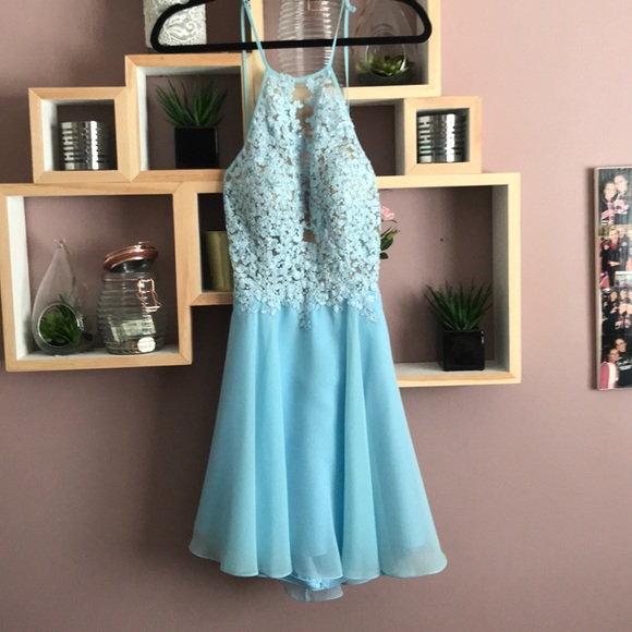 Blush Dresses & Skirts - Light blue formal mini dress